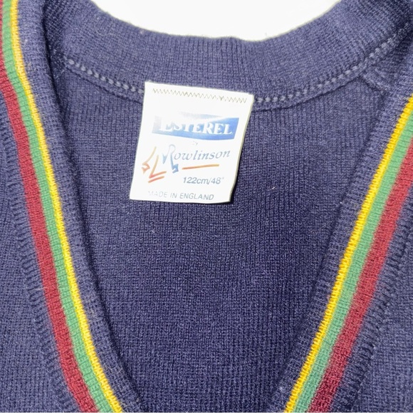 VINTAGE Royal Marines V-Neck Sweater Navy Blue - Picture 3 of 7